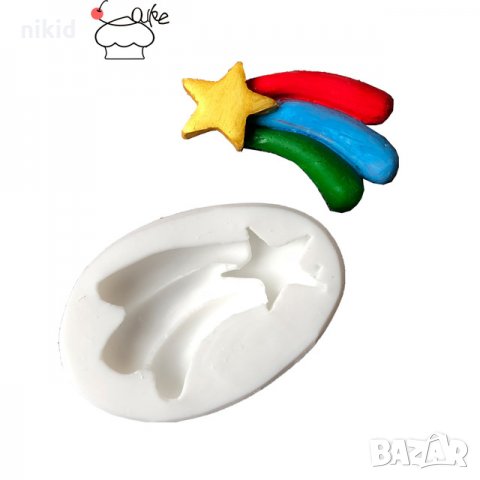 Метеор падаща звезда силиконов молд форма декорация украса фондан торта мъфини шоколад гипс 