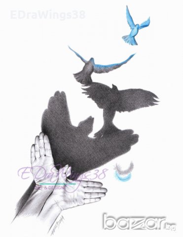 Рисунка Арт принт "Илюзии", снимка 2 - Картини - 19676770