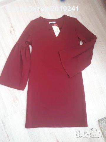 Елегантна червена рокля , снимка 2 - Рокли - 24870890