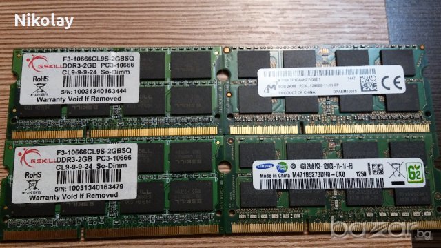 ПАМЕТИ ЗА ЛАПТОП, SO DIMM, DDR2, DDR3,, снимка 1 - RAM памет - 19550365