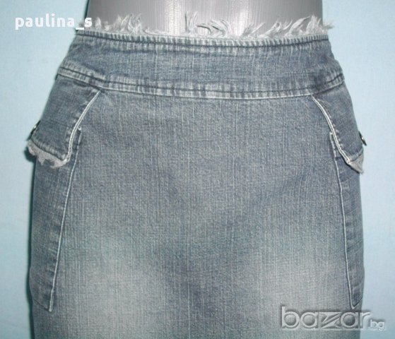 Дизайнерска дънкова еластична пола "Camaieu", снимка 2 - Поли - 14575273