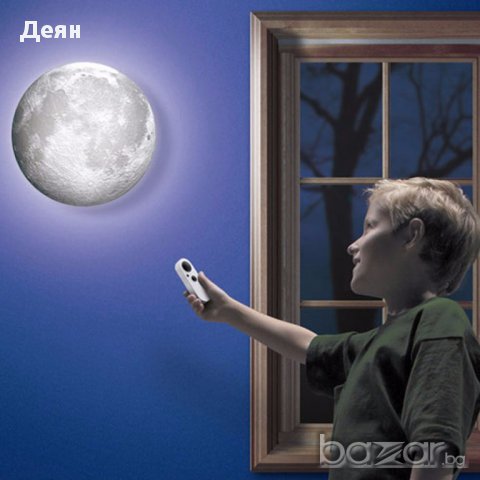 1114 Стенна нощна лампа Луна с дистанционно, снимка 1 - Други - 17456979