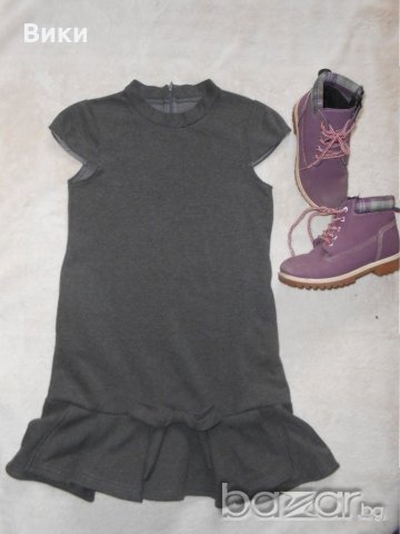 Сива кокетна рокличка , снимка 1