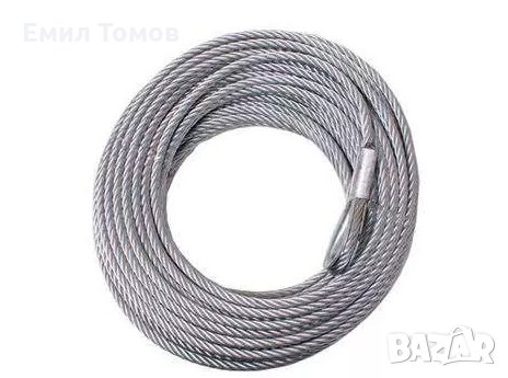 Стоманено въже за лебедка 9.5мм/28м - “Power Winch” НОВО