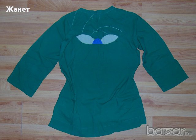 Зелена блуза, снимка 2 - Блузи с дълъг ръкав и пуловери - 17110775