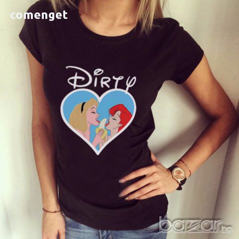 Ново! Дамска тениска с DIRTY DISNEY принт! Бъди различна, поръчай модел С ТВОЯ идея!