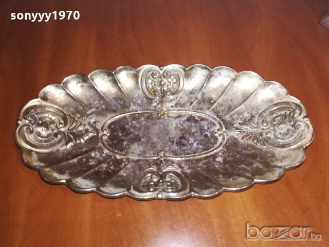 ретро колекция-метална чиния-36х19х4см-внос швеицария, снимка 2 - Колекции - 20880807