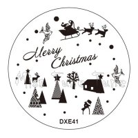 кръгъл Шаблон Коледен Новогодишен за щампа печати за нокти плочка DXE41, снимка 1 - Други - 20223788
