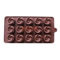 15 завъртулки силиконов молд калъп форма бонбони шоколад желирани украса декорация глина сапун, снимка 1 - Форми - 17503190