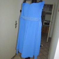 Синя копринена рокля - италианска, снимка 5 - Рокли - 19070063
