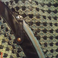 Чанта дамска от дънков плат със кожени мотиви, снимка 6 - Чанти - 14485084