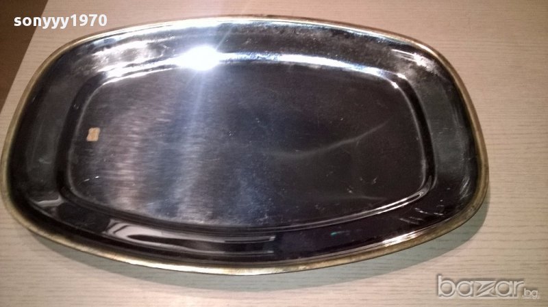 Oro 24k inox 18/10-поднос с позлата-45/31см-внос швеицария, снимка 1