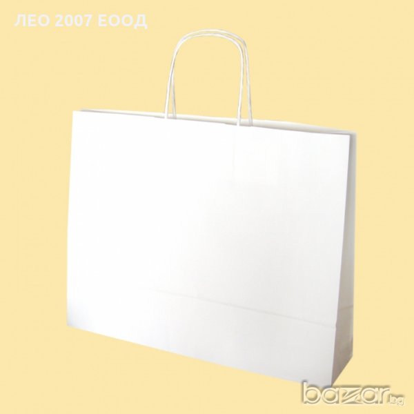 Хартиена чанта бяла 1110 подходяща за брандиране, снимка 1
