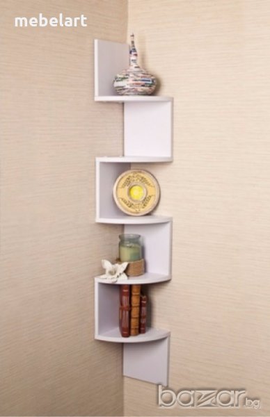 Етажерка за стена - Бял гланц, снимка 1
