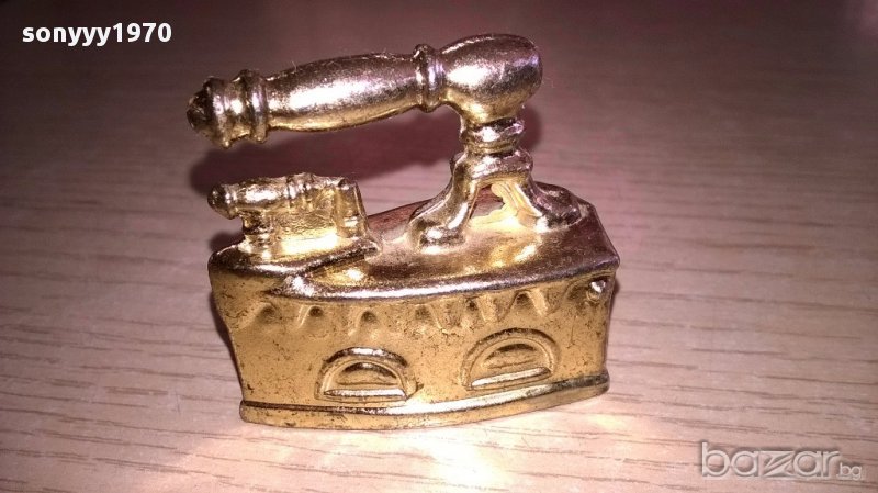 Мини ретро колекция-ютия-бронз/месинг-5х4х2см-внос швеицария, снимка 1