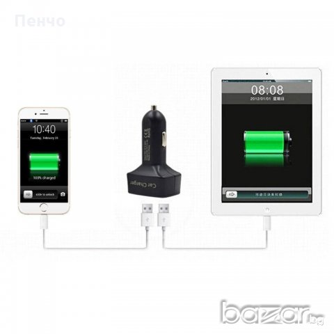 Двойно USB зарядно за кола 3.1A термометър, амперметър Волтметър 4 в 1, снимка 7 - Аксесоари и консумативи - 18580064