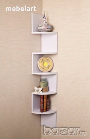 Етажерка за стена - Бял гланц