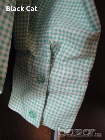 Светлозелена карирана дамска риза, блуза с дълъг ръкав, ръкави, дамски топ, жилетка, снимка 16 - Ризи - 13869321