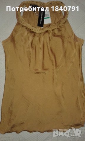НОВА Елегантна блуза без ръкав – старо злато, размер L, снимка 4 - Корсети, бюстиета, топове - 21528801