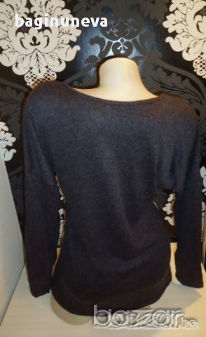 Дамска сива блуза с криле на нея и синджирчета-размер-Л-ХЛ, снимка 4 - Блузи с дълъг ръкав и пуловери - 10371743