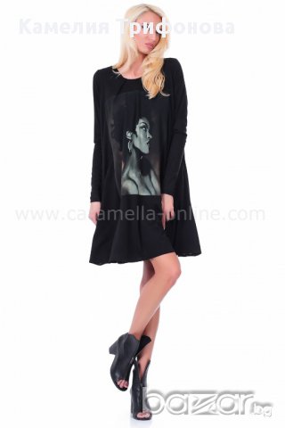 Caramella fashion Уникална черна рокля, снимка 3 - Рокли - 16920434