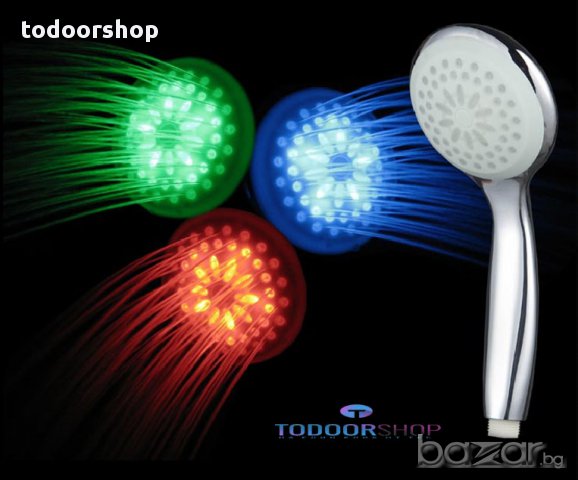 Светеща душ слушалка в 3 цвята Led shower, снимка 2 - Други - 10040924