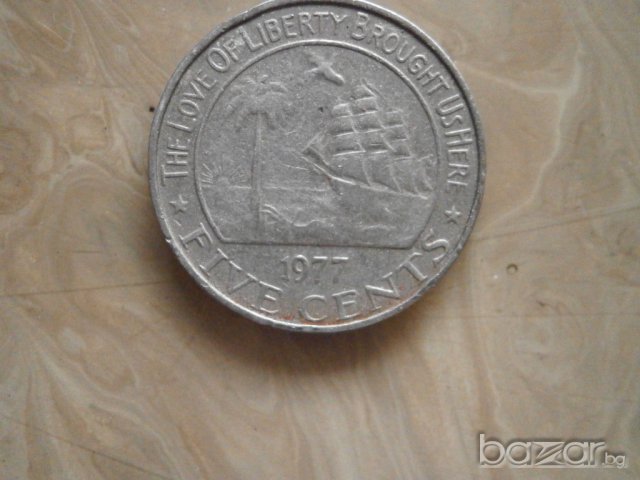Либерия - 5 цента - 1977 г.14-14, снимка 1 - Нумизматика и бонистика - 7895105