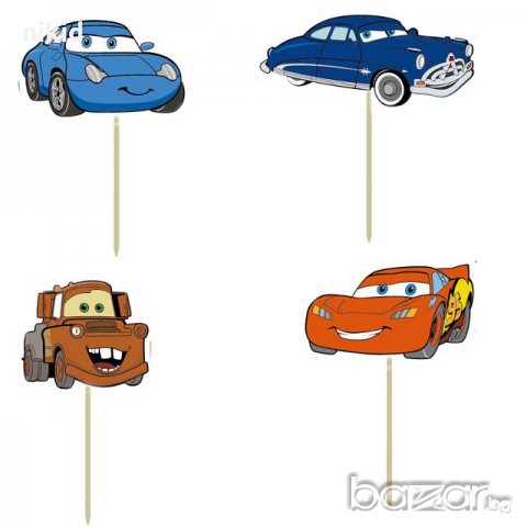 Макуин Маккуин колите McQueen cars  24 бр топер клечки за мъфини декорация и украса