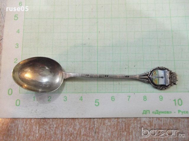 Лъжичка с герб стара малка сребърна - 8,3 гр., снимка 1 - Други ценни предмети - 21015172