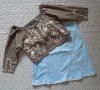 Дамски сет дънкова пола и ефектна риза, снимка 1 - Поли - 26130775