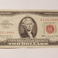 $ 2 DOLLARS RED SEAL 1963 Birthday Note 11.01.1949, снимка 4 - Нумизматика и бонистика - 20021655