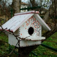 дървени рисувани къщички за птици, снимка 1 - Други - 14278090