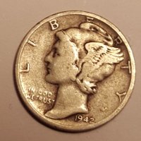US MERCURY DIME 1942-S / SILVER COIN, снимка 1 - Нумизматика и бонистика - 18733574