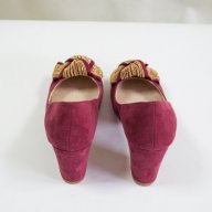 Дамски обувки в бордо със златиста панделка Gal latea , снимка 5 - Дамски ежедневни обувки - 10604734