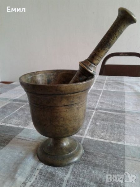 Старинен бронзов Хаван - кълцаник, снимка 1