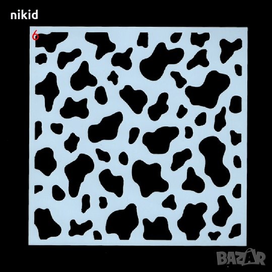 Леопард шарка шаблон стенсил спрей за торта украса кекс декорация с пудра захар, снимка 1