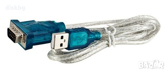Нов кабел USB на COM (RS 232) 1метър + софтуер, снимка 1