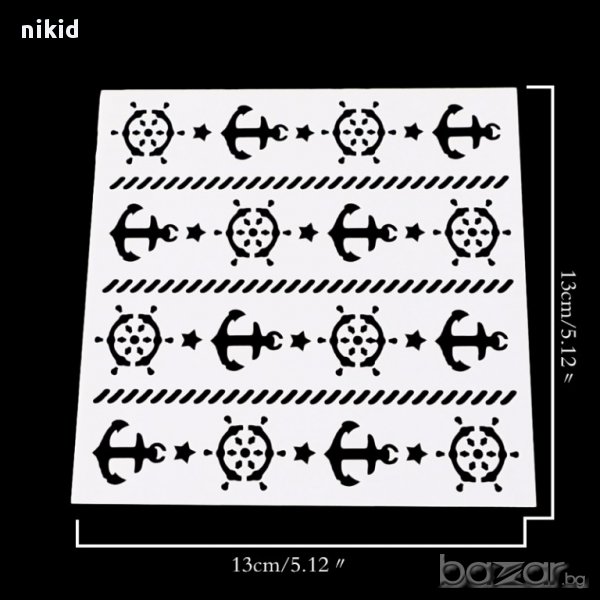 котва и рул шаблон стенсил спрей за торта украса кекс декорация с пудра захар, снимка 1