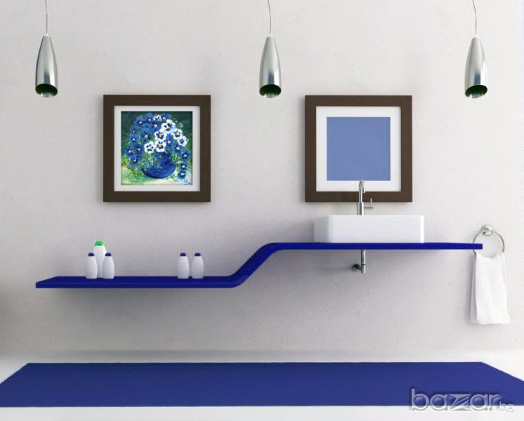 "Теменужките", маслена картина, Стен Леон, I награда на изложба на СБХ, София, България, 2004г., снимка 1