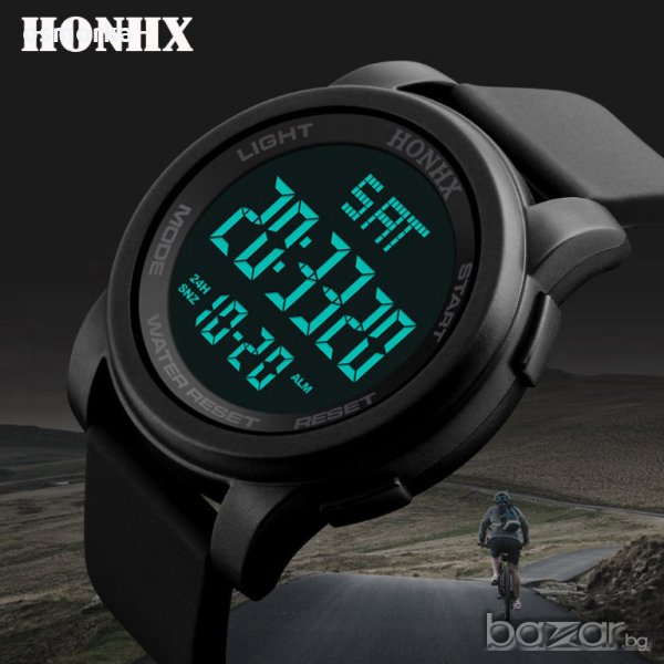 Honhx спортен часовник хронометър черен спорт фитнес туризъм, снимка 1