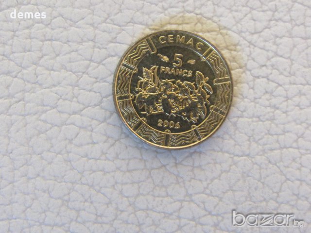 ЦАЩ- 5 сефа франка - 2006 г., 600 m, снимка 2 - Нумизматика и бонистика - 20636468