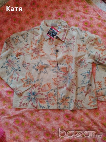 Ново шарено яке, тип дънково, памучно, XL, L, шарено, цветя, снимка 1 - Якета - 19642455