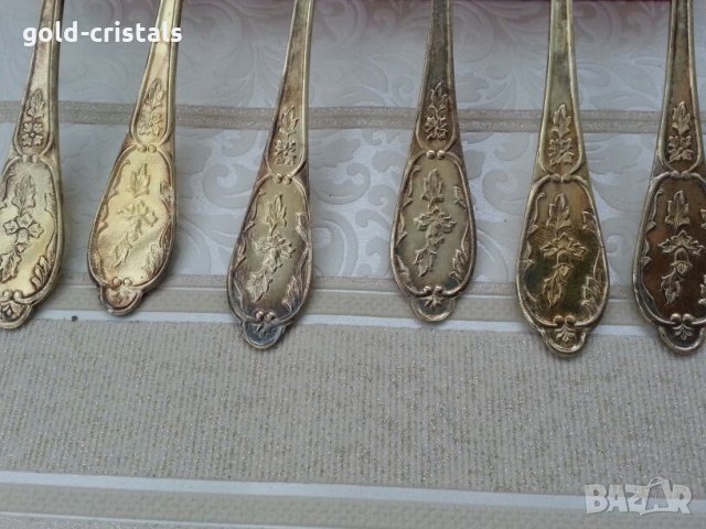 Ювелирни руски позлатени лъжички, снимка 6 - Антикварни и старинни предмети - 22900452