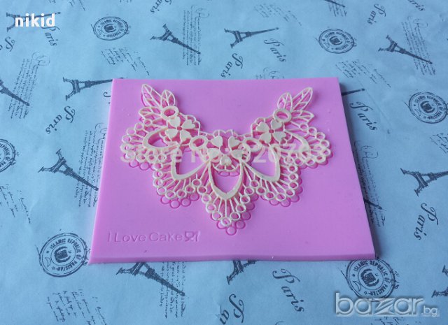 извит Молд подложка тип колие шаблон за сладка захарна дантела силиконов молд украса фондан