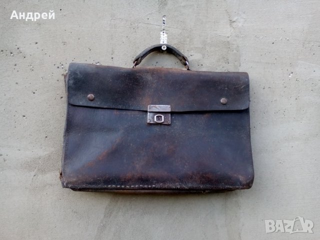 Старинна кожена чанта #3, снимка 1 - Антикварни и старинни предмети - 22398964