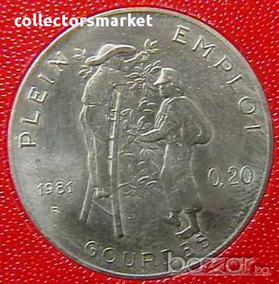 20 центимес 1981 FAO, Хаити