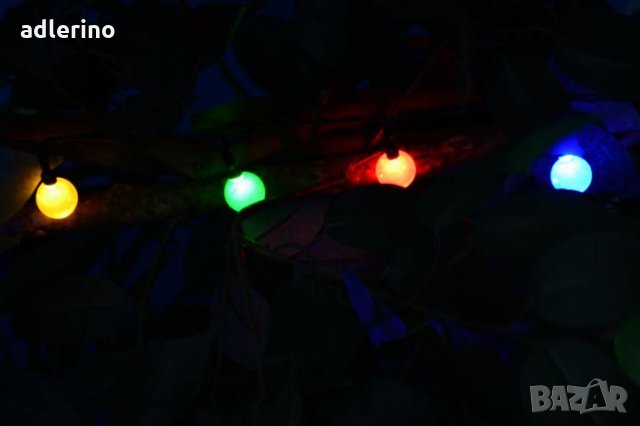  20 лед лампички, соларни лампички, соларно осветление - шарени , снимка 4 - Лампи за таван - 24782029