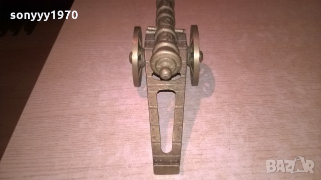 оръдие-масивно-мед/месинг-23х9х9см-внос швеицария, снимка 10 - Колекции - 23743893