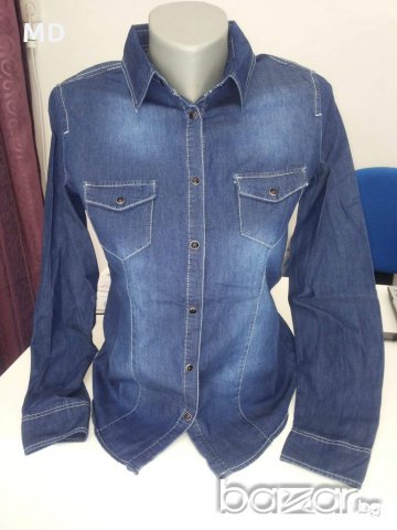 Дънкова дамска риза, снимка 1