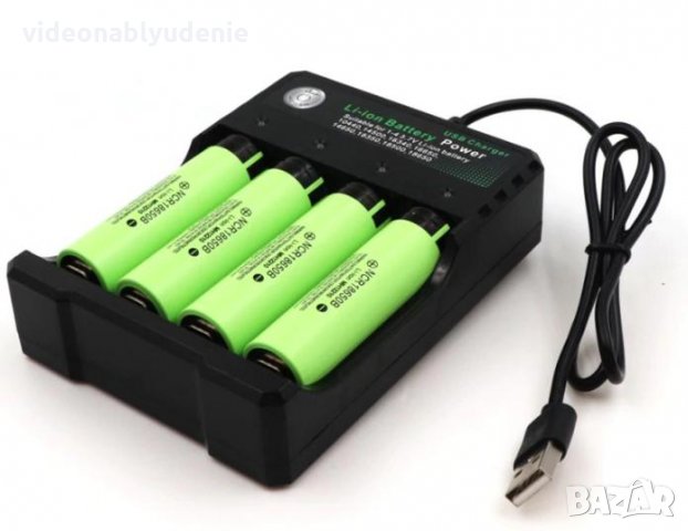 Мощно Зарядно за 10440,14500,16340,16650,14650,18350,18500,18650 Батерии с Автоматичен Стоп Контрол, снимка 2 - Батерии, зарядни - 26014888